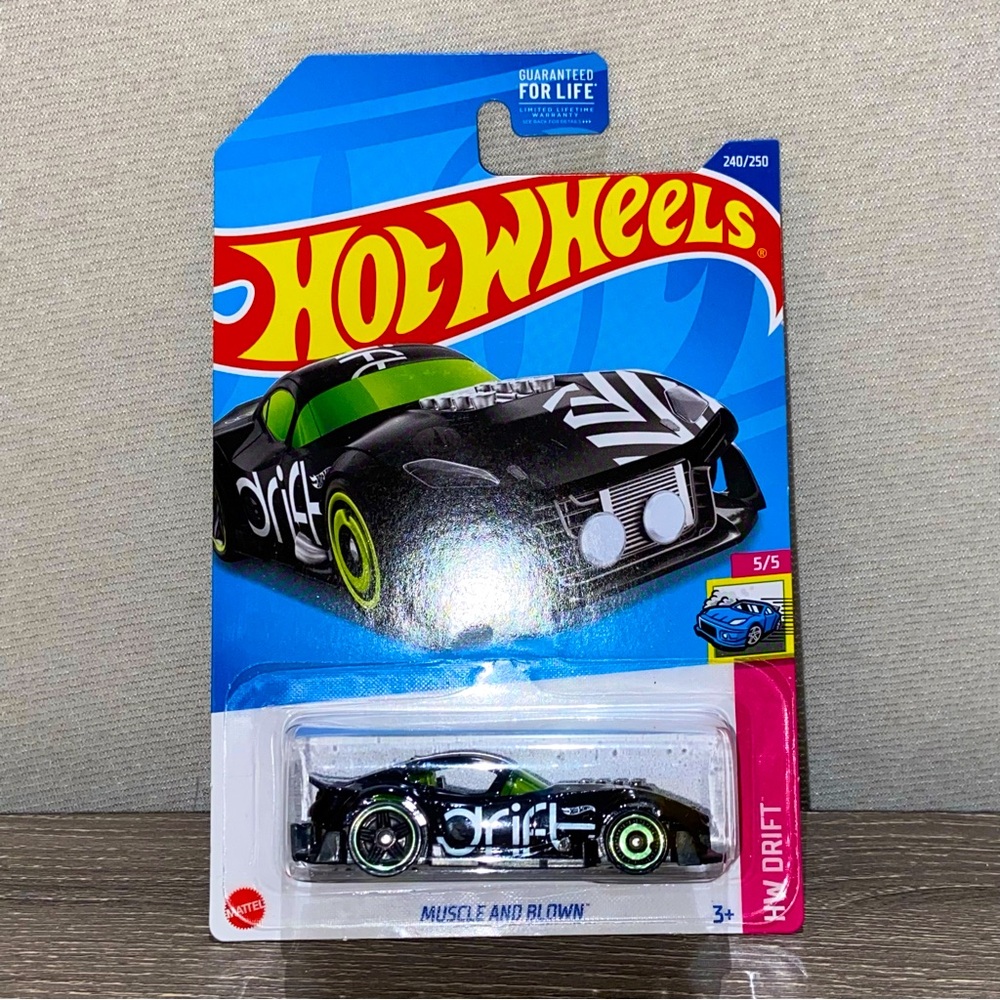 HOT WHEELS Treasure Hunt Muscle & Blown HW Drift Black Green Diecast Car